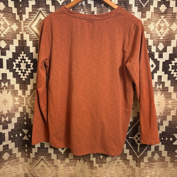 Kirkland Burnt Orange Women’s Long Sleeve Shirt, Size Large, 100% Cotton - Picture 7 of 11
